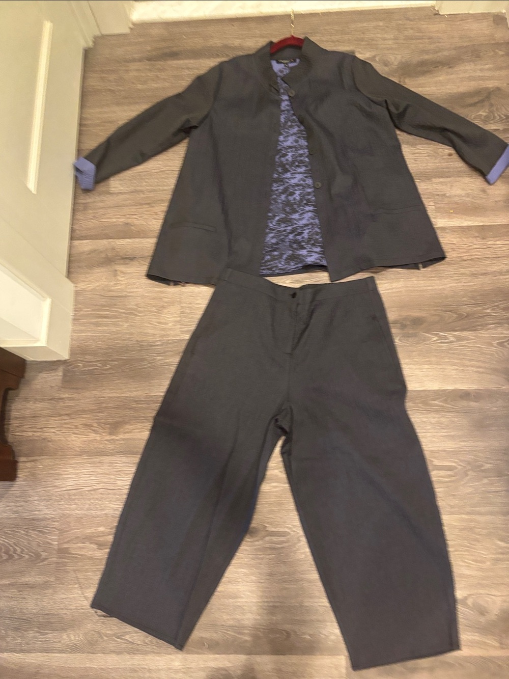 Fat Hat FH Clothing Black and Purple Suit with Jacket, Sleeveless Tank and Pants